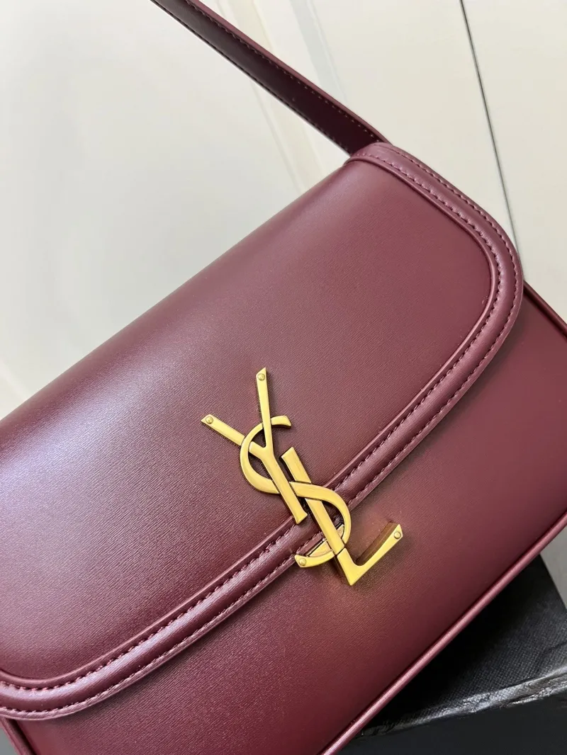 YSL Burgundy Leather Shoulder Bag Y1832330 - Image 8
