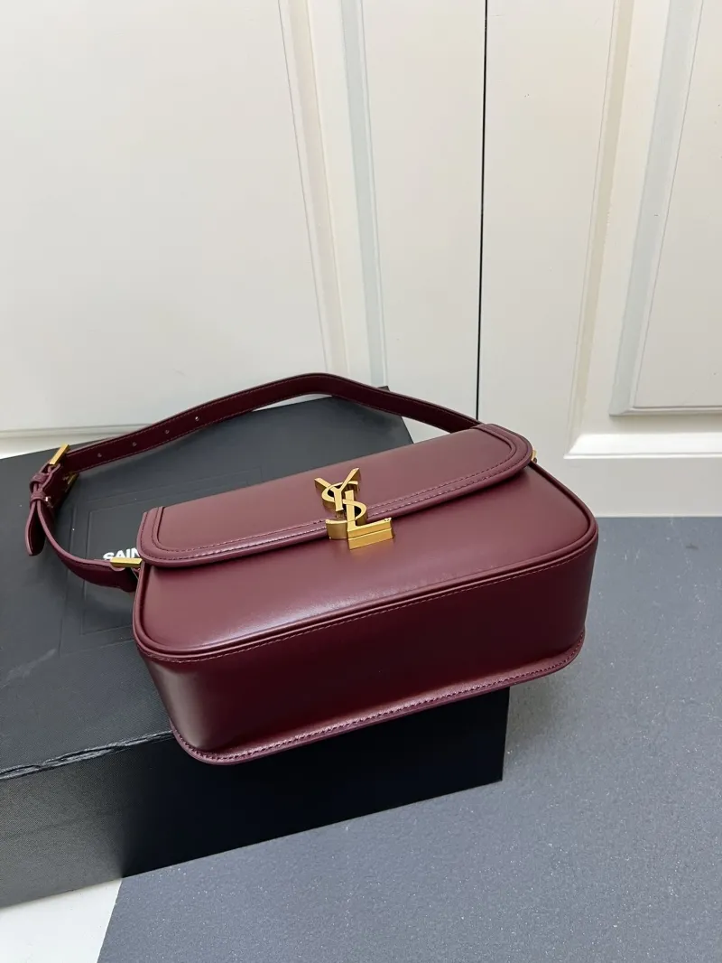 YSL Burgundy Leather Shoulder Bag Y1832330 - Image 9