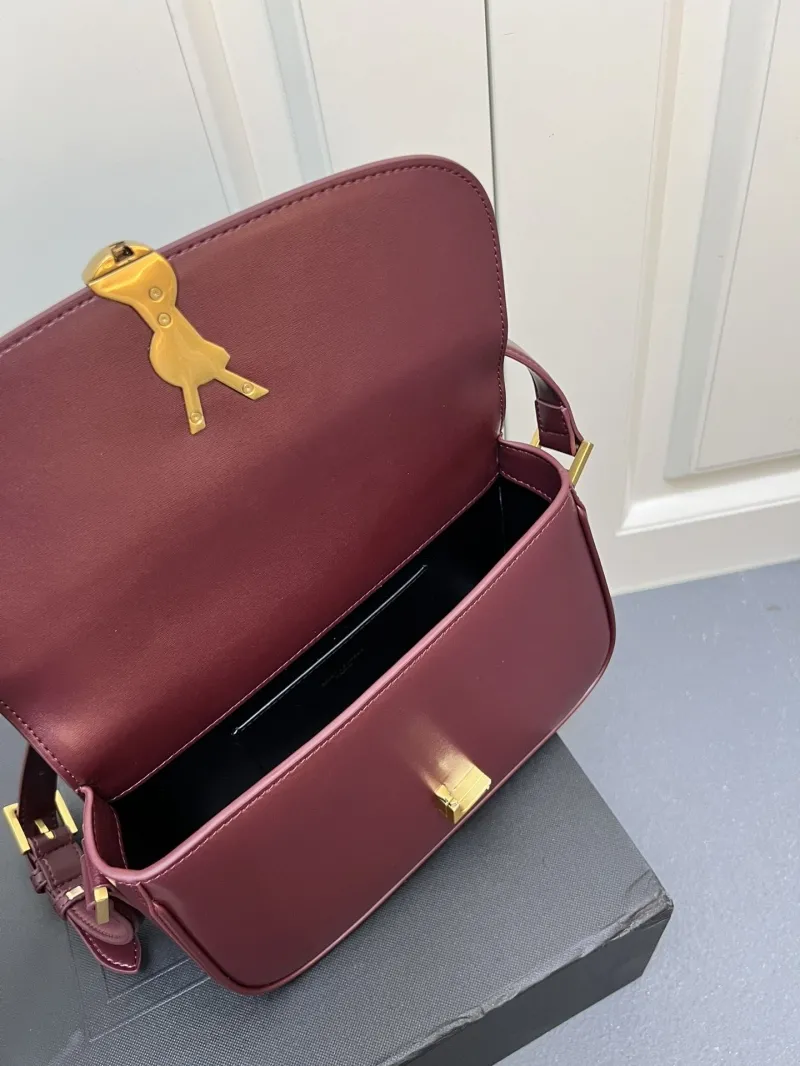 YSL Burgundy Leather Shoulder Bag Y1832330 - Image 10