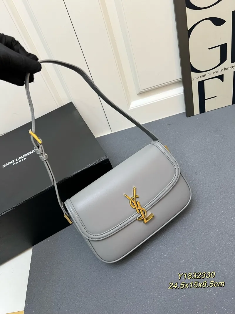 YSL Gray Leather Shoulder Bag Y1832330