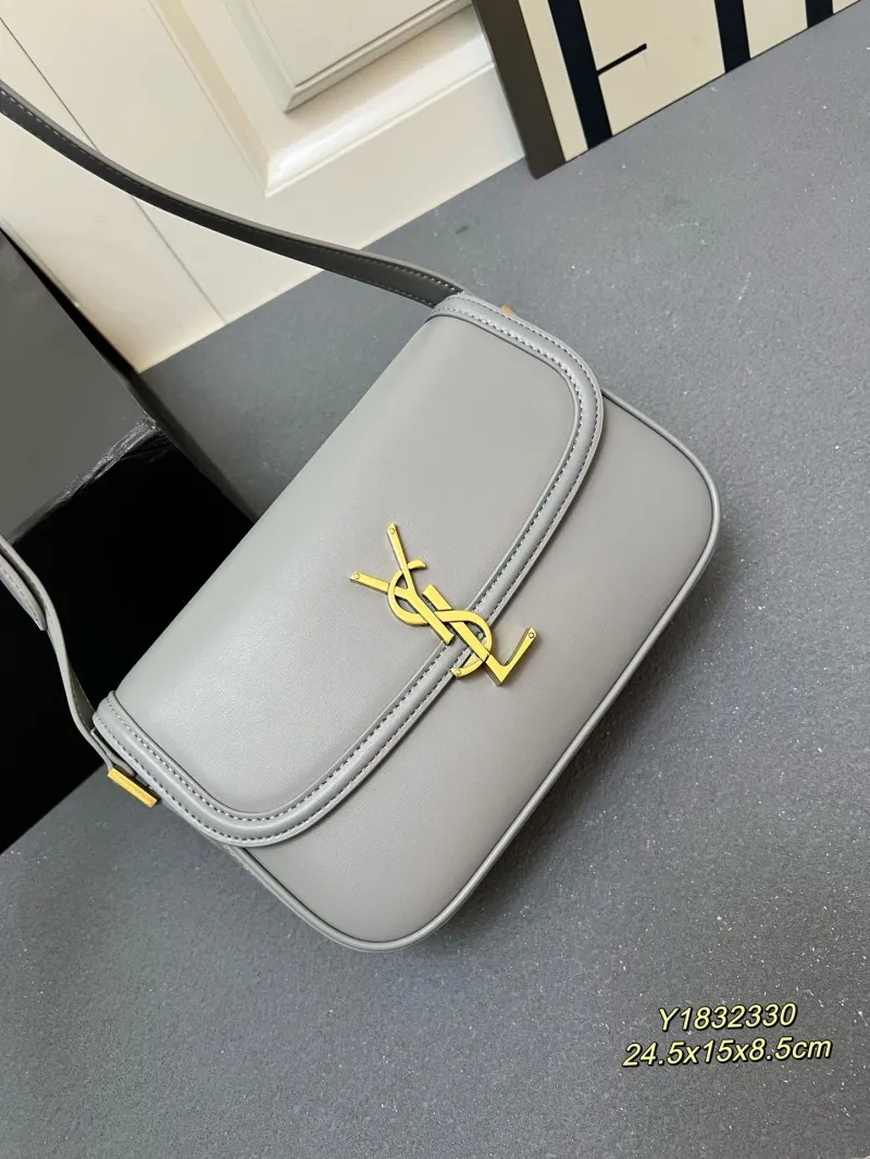 YSL Gray Leather Shoulder Bag Y1832330 - Image 5