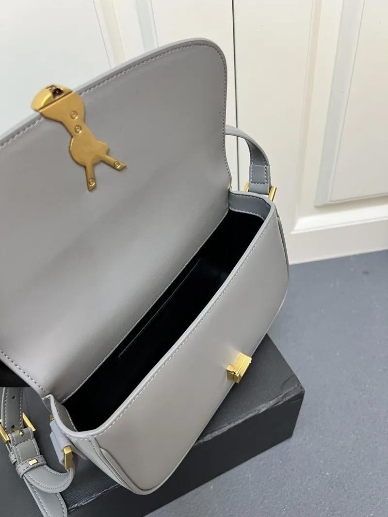 YSL Gray Leather Shoulder Bag Y1832330 - Image 10