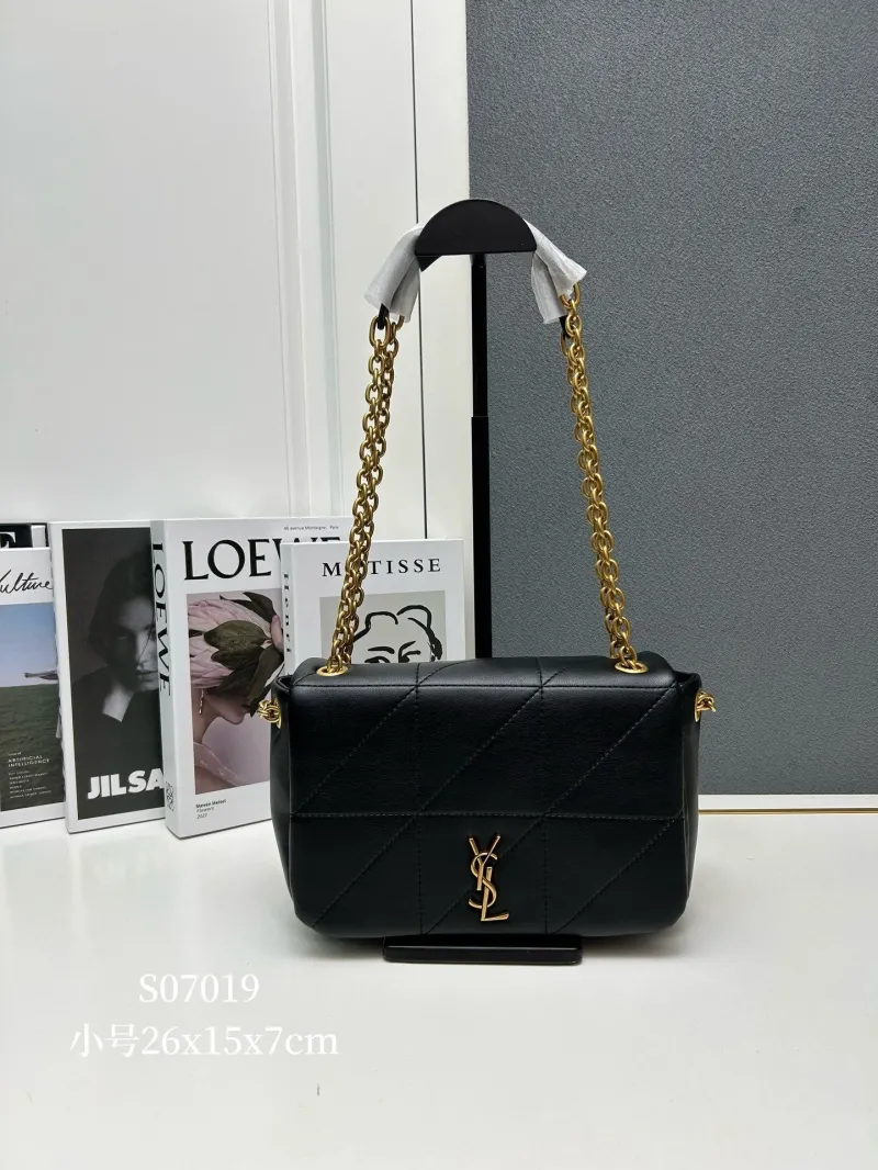 YSL S07019 Black Small Leather Shoulder Bag