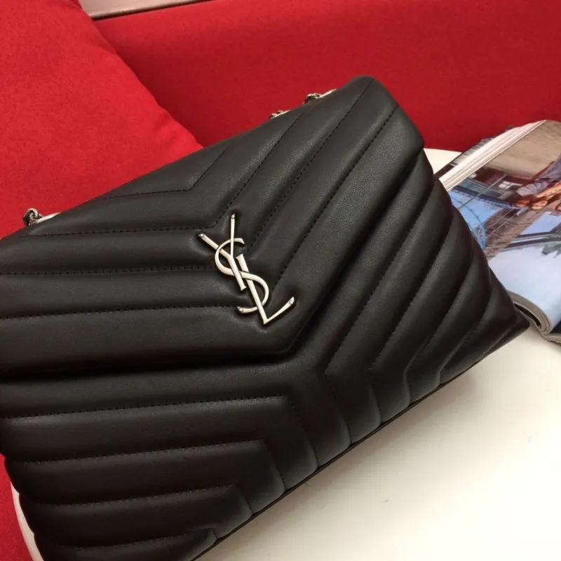 YSL Black Quilted Chain Shoulder Bag 6966 - Image 3