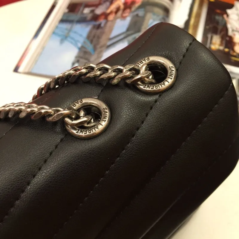 YSL Black Quilted Chain Shoulder Bag 6966 - Image 4