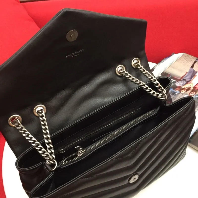 YSL Black Quilted Chain Shoulder Bag 6966 - Image 8