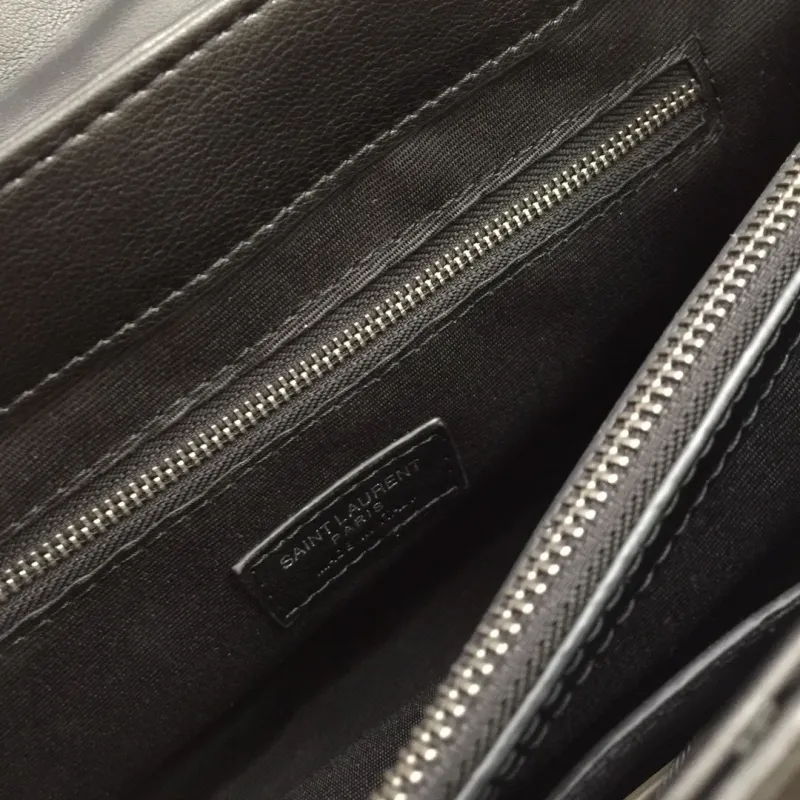YSL Black Quilted Chain Shoulder Bag 6966 - Image 9