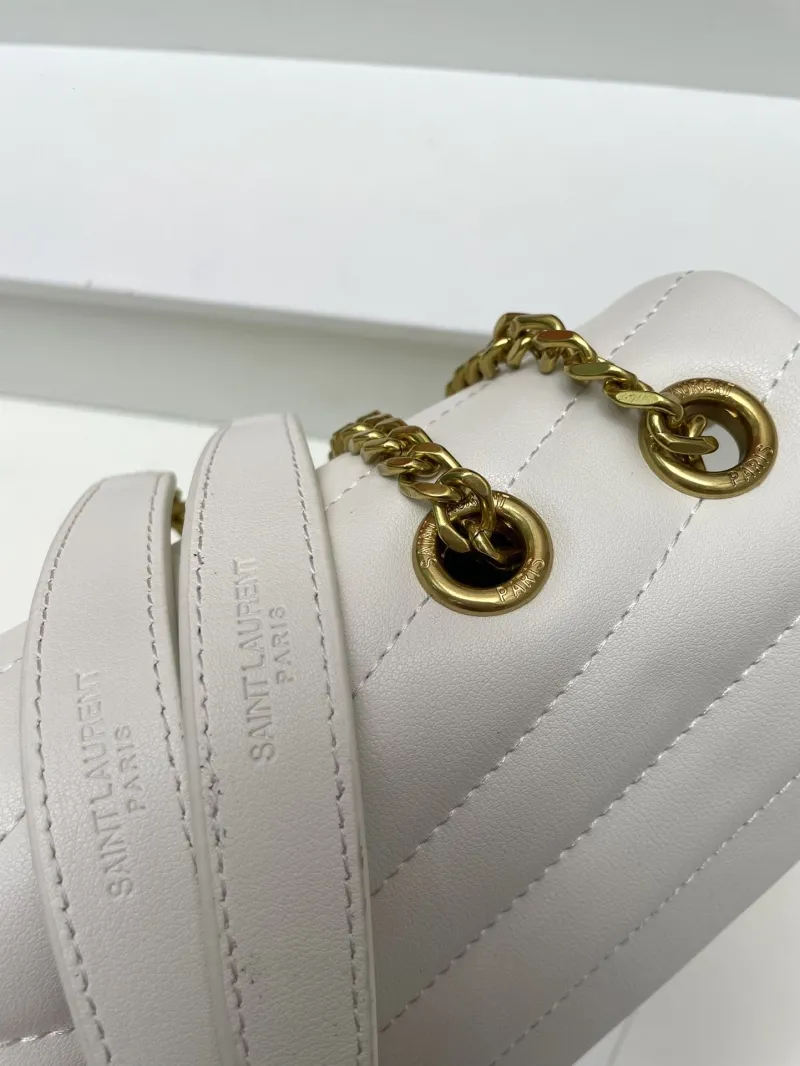 YSL White Large 32cm Top Handle Chain Bag S06866 - Image 4
