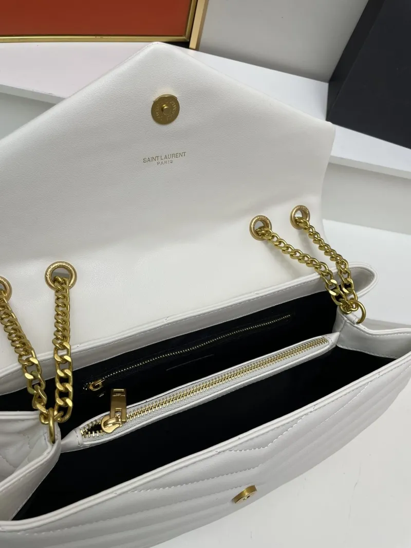 YSL White Large 32cm Top Handle Chain Bag S06866 - Image 7