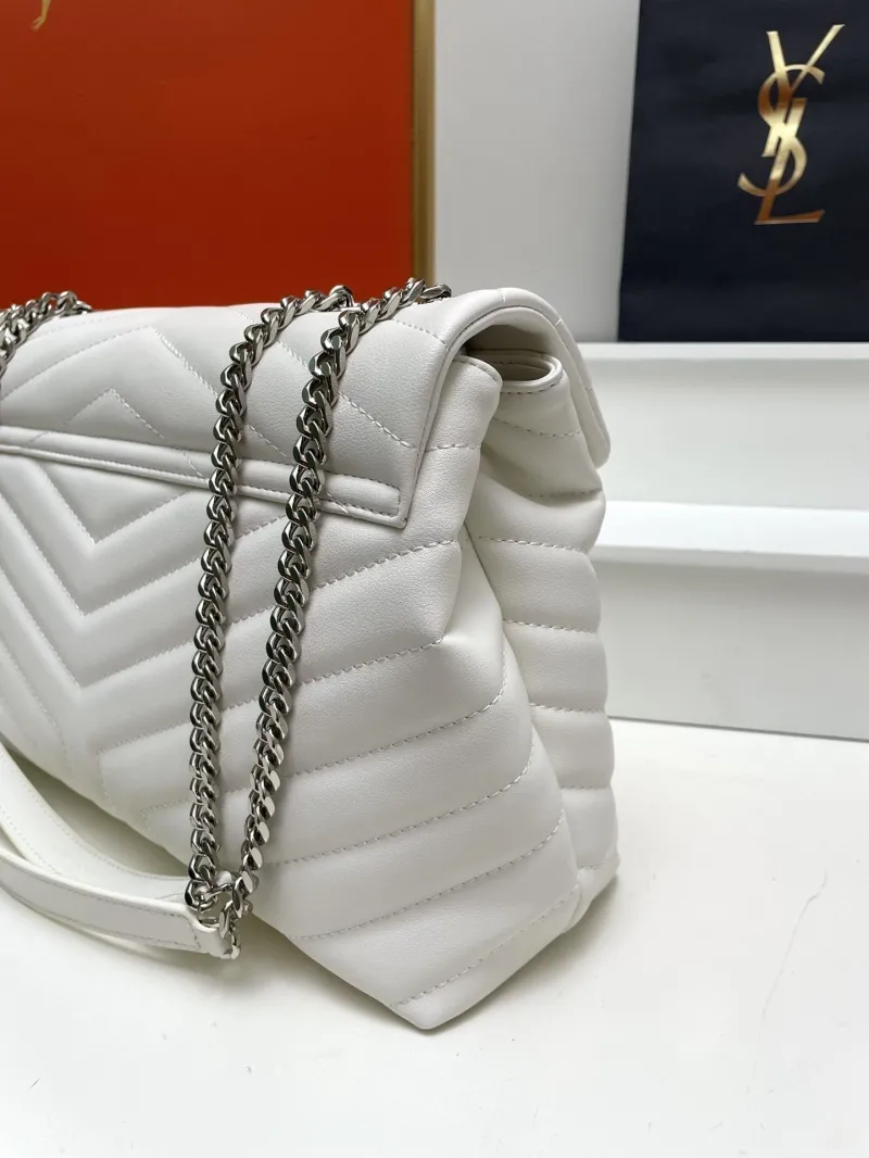 YSL White Large 32cm Top Handle Chain Bag S06866 - Image 4