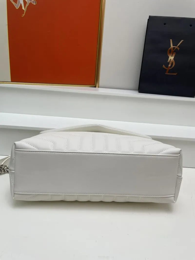 YSL White Large 32cm Top Handle Chain Bag S06866 - Image 5