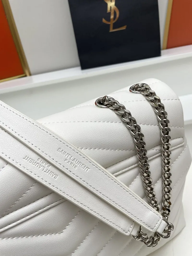 YSL White Large 32cm Top Handle Chain Bag S06866 - Image 6