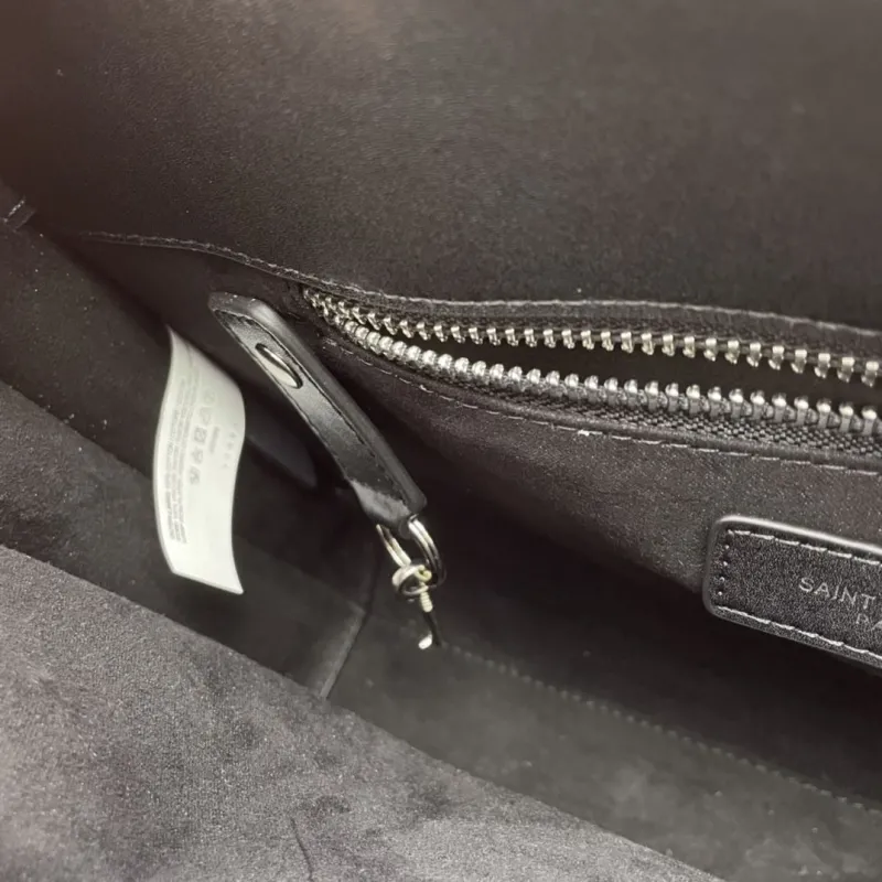 Saint Laurent Black Leather Top Handle Bag S06011 32cm - Image 9
