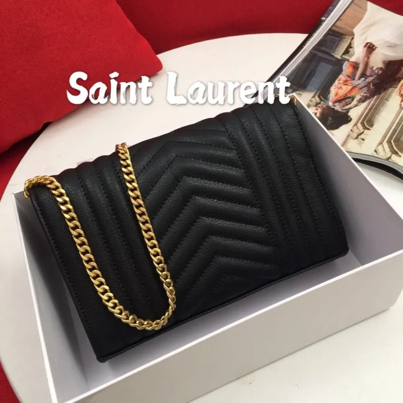 Alternative view of Saint Laurent Black Quilted Chain Shoulder Bag 518