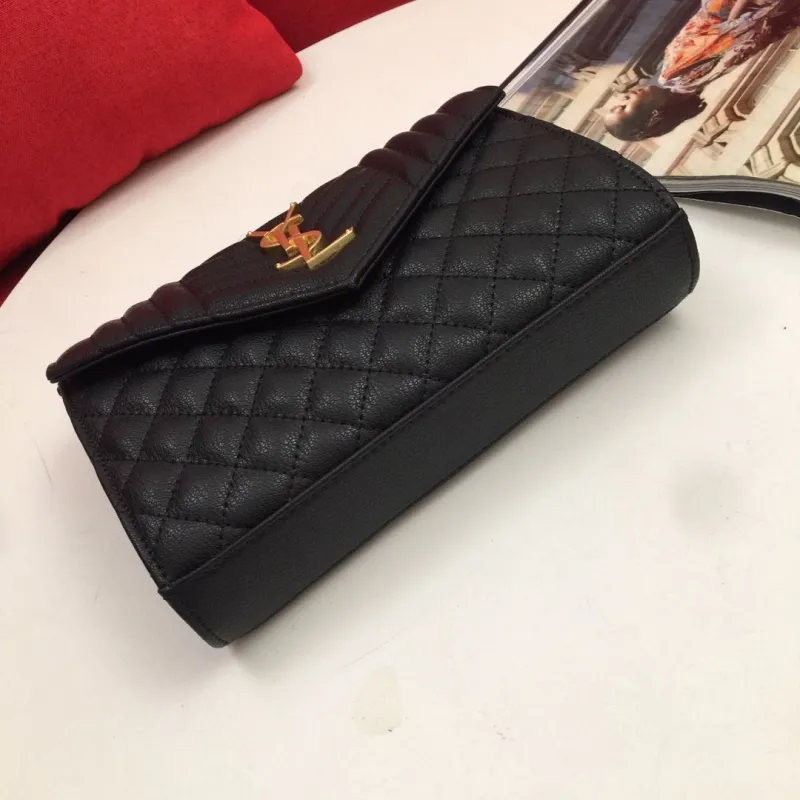 Saint Laurent Black Quilted Chain Shoulder Bag 518 - Image 7