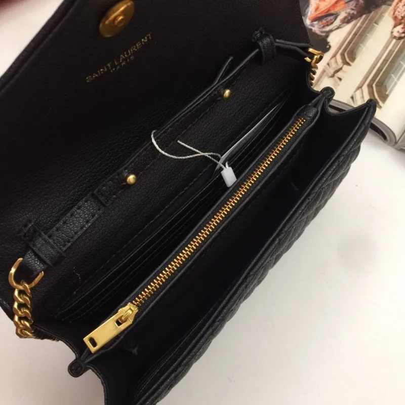 Saint Laurent Black Quilted Chain Shoulder Bag 518 - Image 8