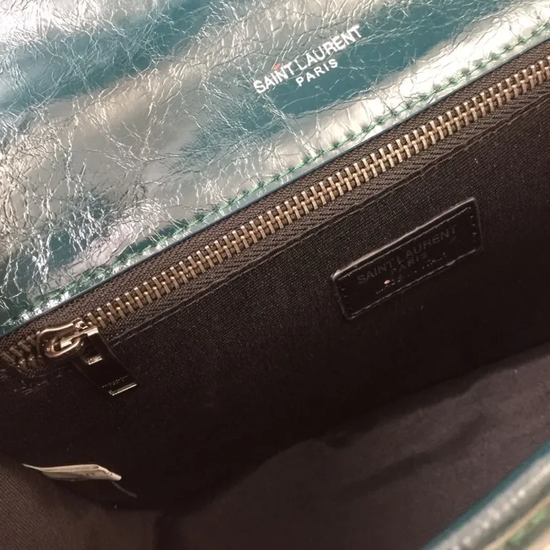 YSL Dark Green Leather Chain Shoulder Bag 1001# 22cm 1002# 28cm - Image 9