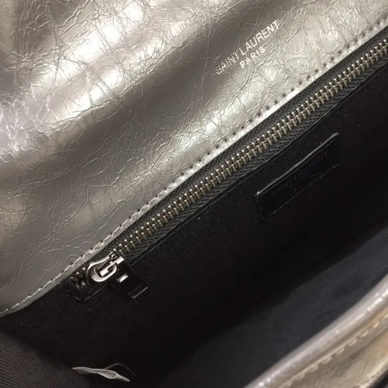 YSL Dark Gray Chain Shoulder Bag 1001# 22cm - Image 9