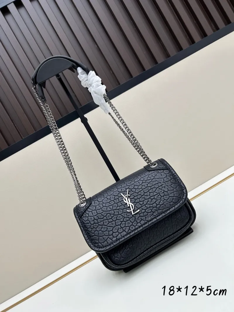 YSL Black Top Handle Crossbody Bag 538