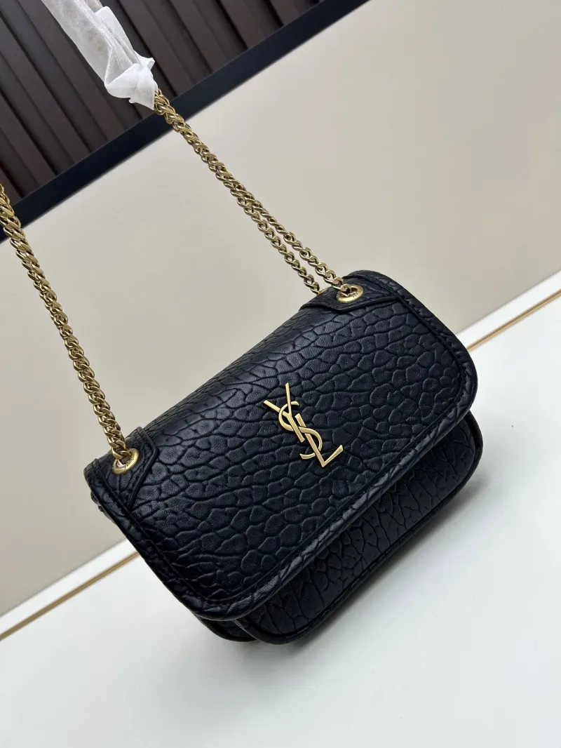 YSL Black Leather Chain Shoulder Bag 539 - Image 4