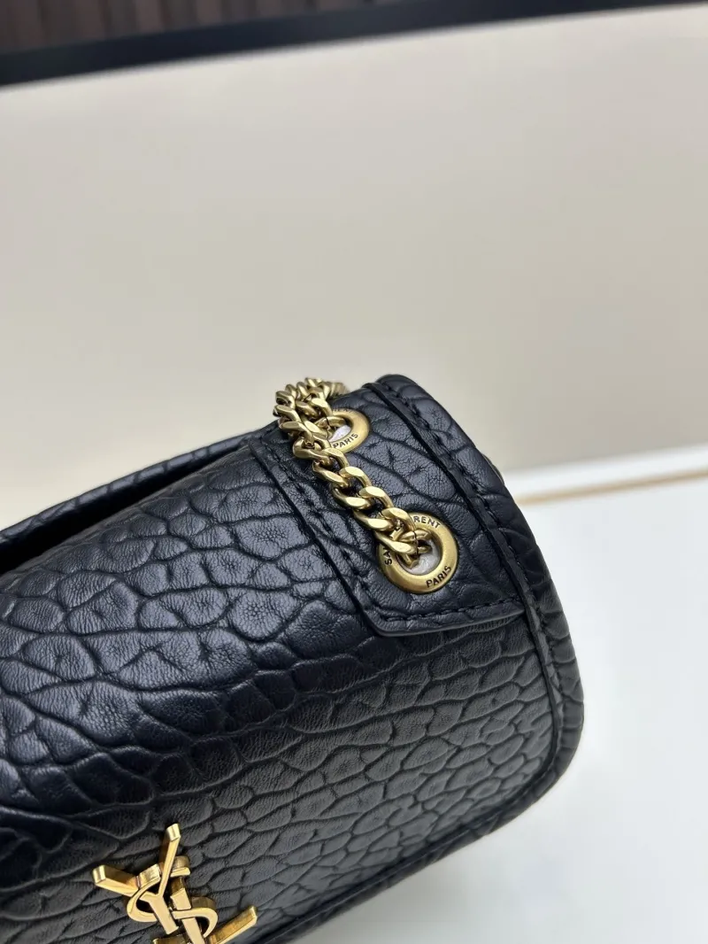 YSL Black Leather Chain Shoulder Bag 539 - Image 6