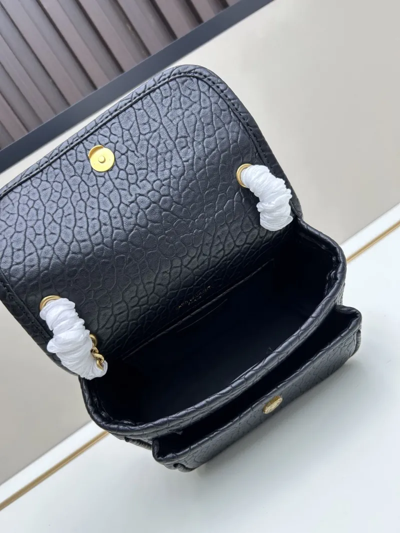 YSL Black Leather Chain Shoulder Bag 539 - Image 7