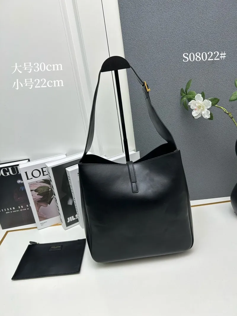 Alternative view of YSL Black Leather Hobo Shoulder Bag S08022