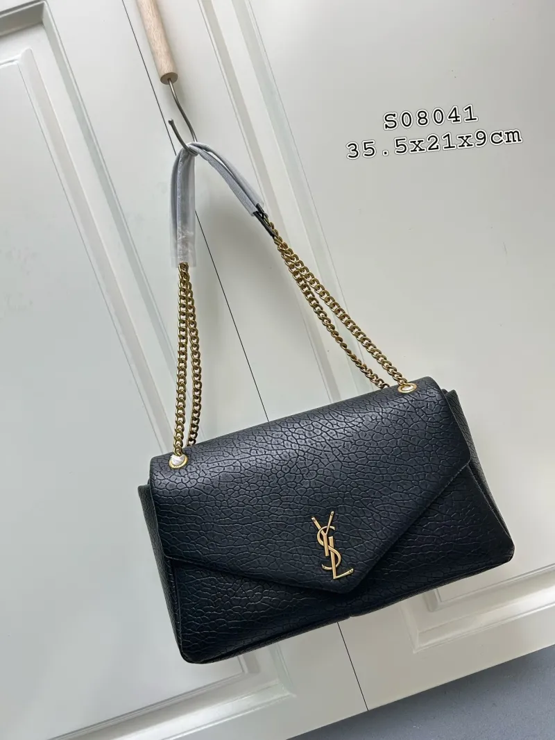 YSL Black Leather Chain Shoulder Bag S08041