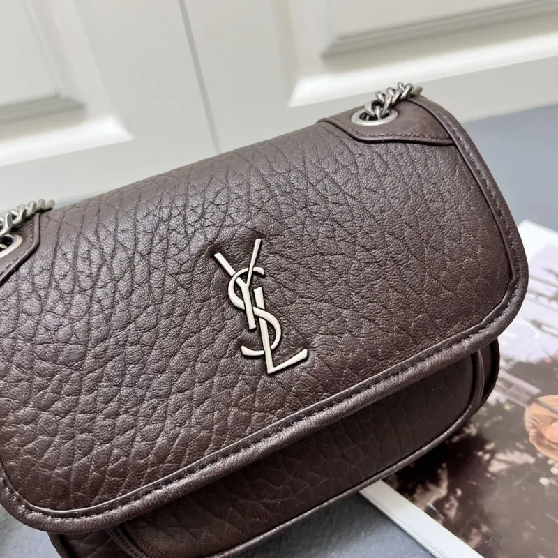 Alternative view of YSL Brown Leather Chain Shoulder Bag Z163360