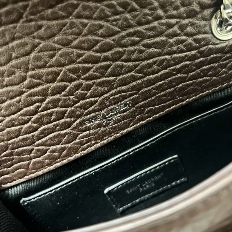 YSL Brown Leather Chain Shoulder Bag Z163360 - Image 9