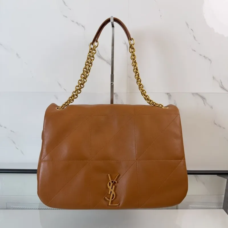 YSL Brown Leather Top Handle Bag 557