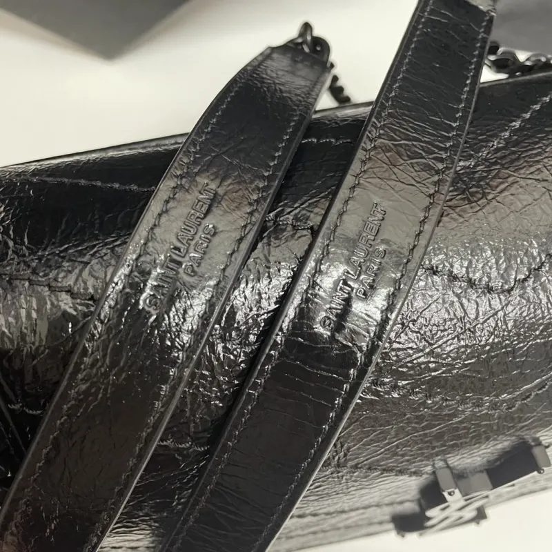 Saint Laurent Black Leather Shoulder Bag 563 - Image 6