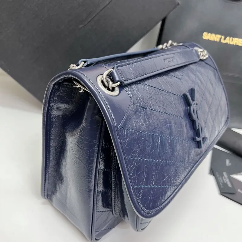 Saint Laurent Dark Blue Top Handle Bag 564 - Image 3
