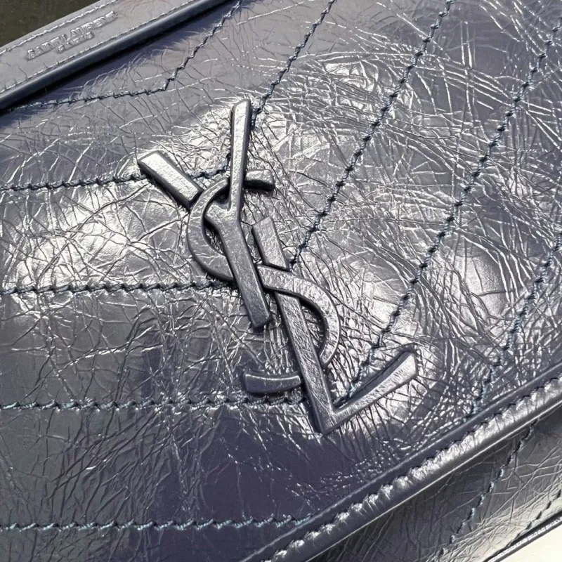 Saint Laurent Dark Blue Top Handle Bag 564 - Image 4
