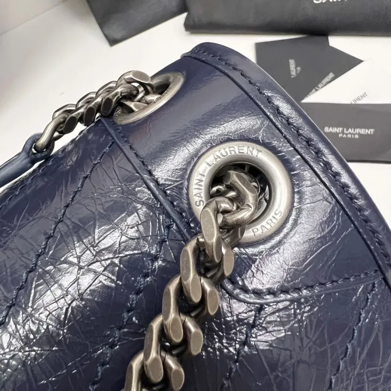 Saint Laurent Dark Blue Top Handle Bag 564 - Image 5