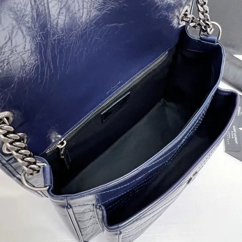 Saint Laurent Dark Blue Top Handle Bag 564 - Image 7