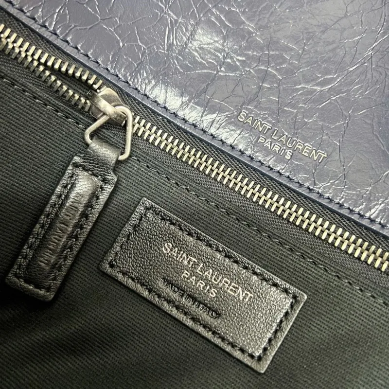 Saint Laurent Dark Blue Top Handle Bag 564 - Image 8