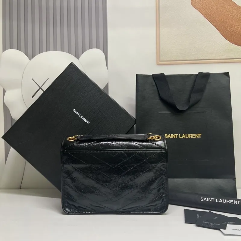 Alternative view of YSL Black Leather Top Handle Bag