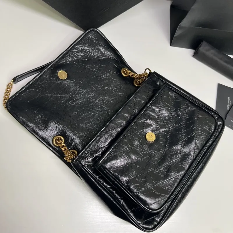 YSL Black Leather Top Handle Bag - Image 7