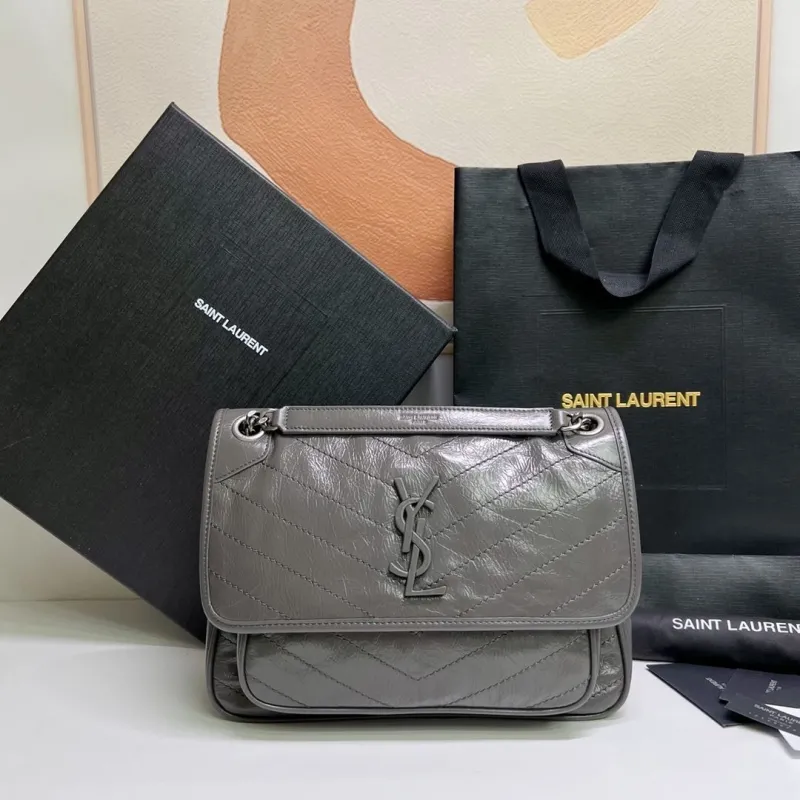 Saint Laurent Gray Top Handle Bag 568