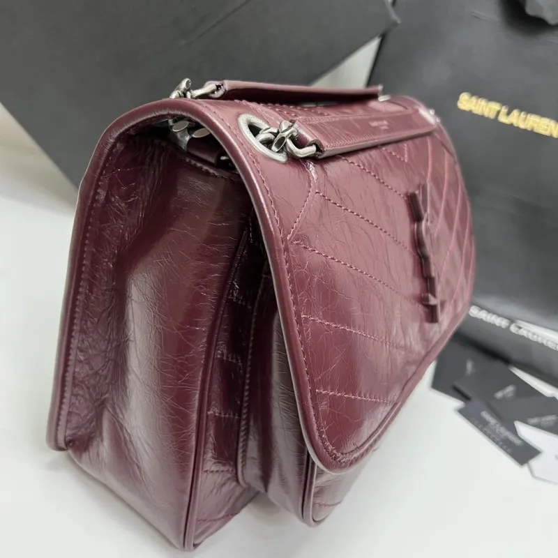 Saint Laurent Burgundy Top Handle Bag 569 - Image 3