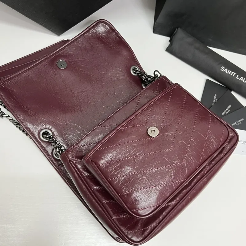 Saint Laurent Burgundy Top Handle Bag 569 - Image 6