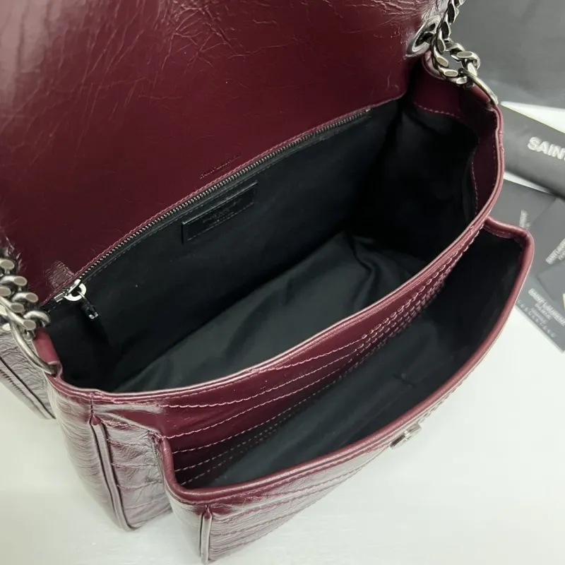 Saint Laurent Burgundy Top Handle Bag 569 - Image 7