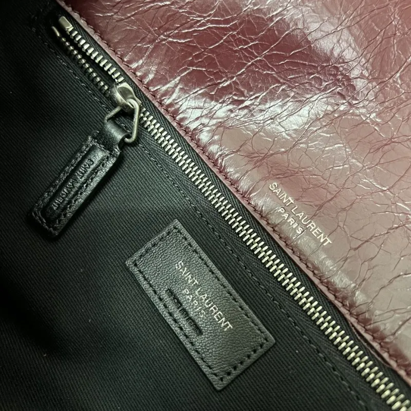 Saint Laurent Burgundy Top Handle Bag 569 - Image 8