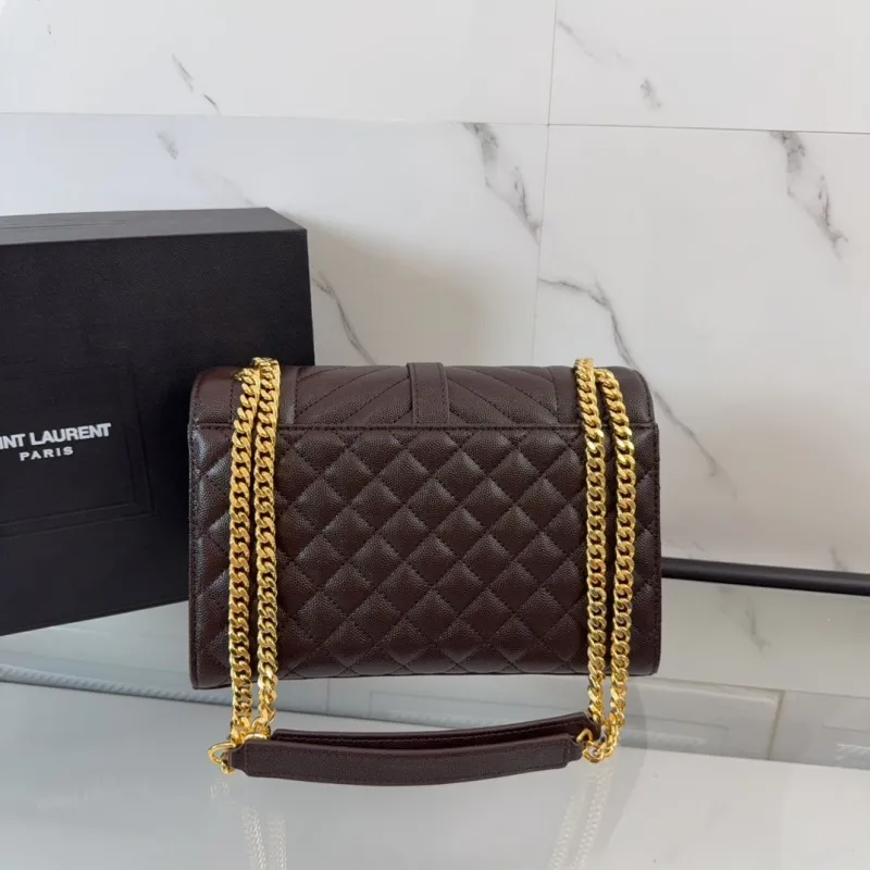 Alternative view of YSL Dark Brown Quilted Chain Shoulder Bag 570