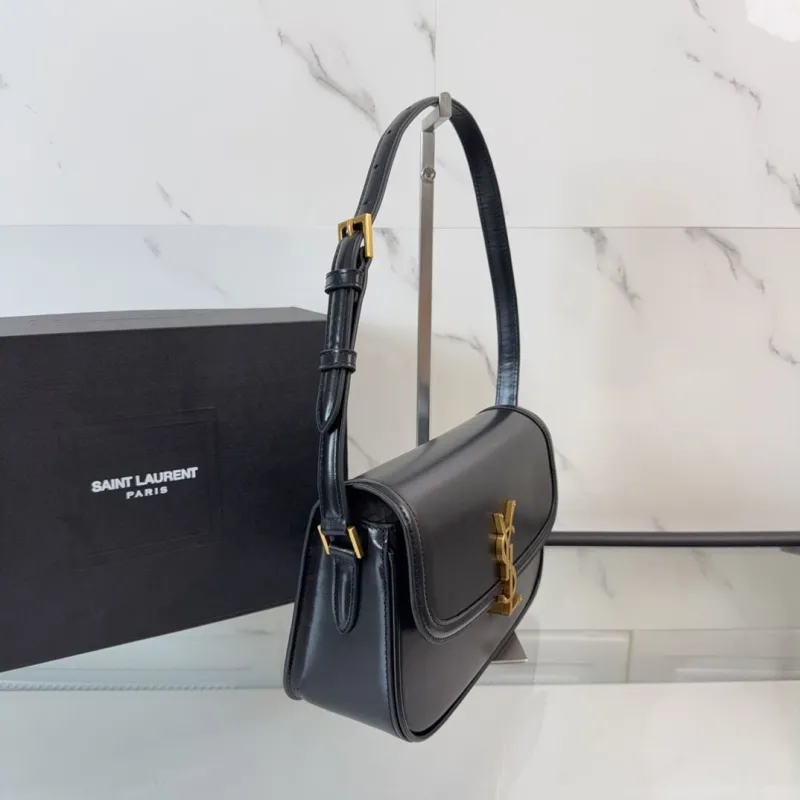 YSL Black Leather Shoulder Bag 572 - Image 3