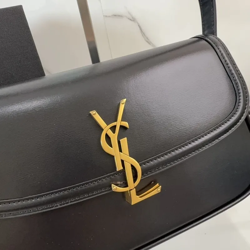 YSL Black Leather Shoulder Bag 572 - Image 4