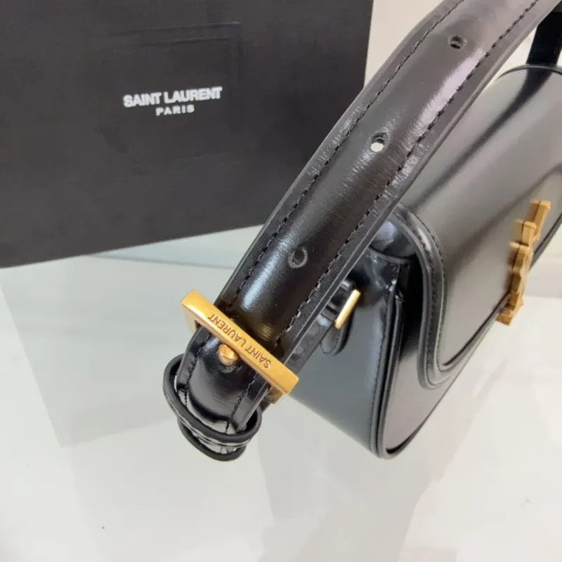 YSL Black Leather Shoulder Bag 572 - Image 5