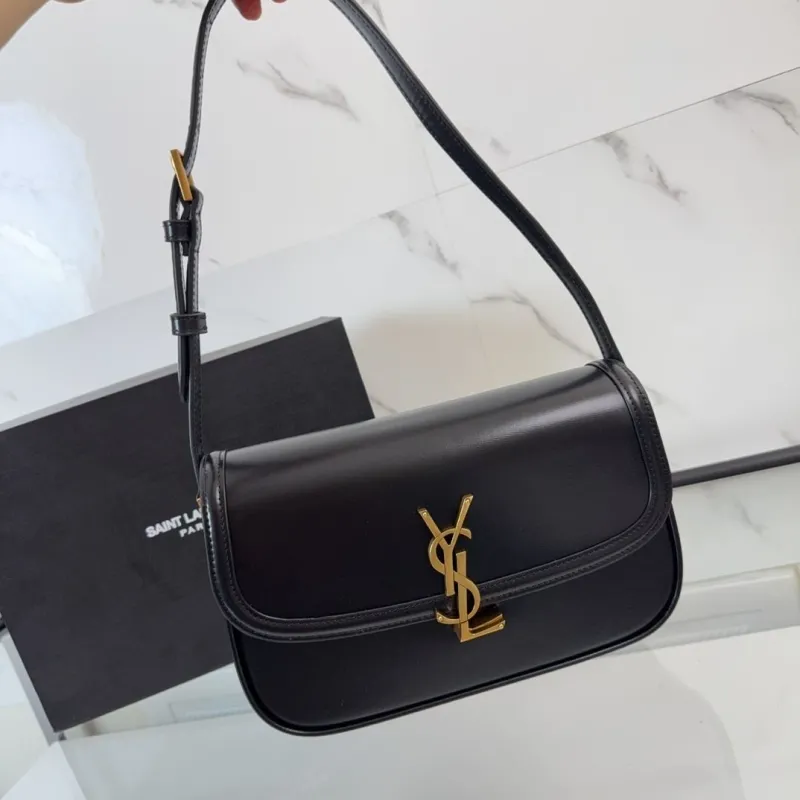 YSL Black Leather Shoulder Bag 572 - Image 7