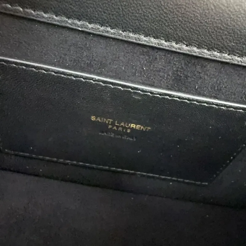 YSL Black Leather Shoulder Bag 572 - Image 8